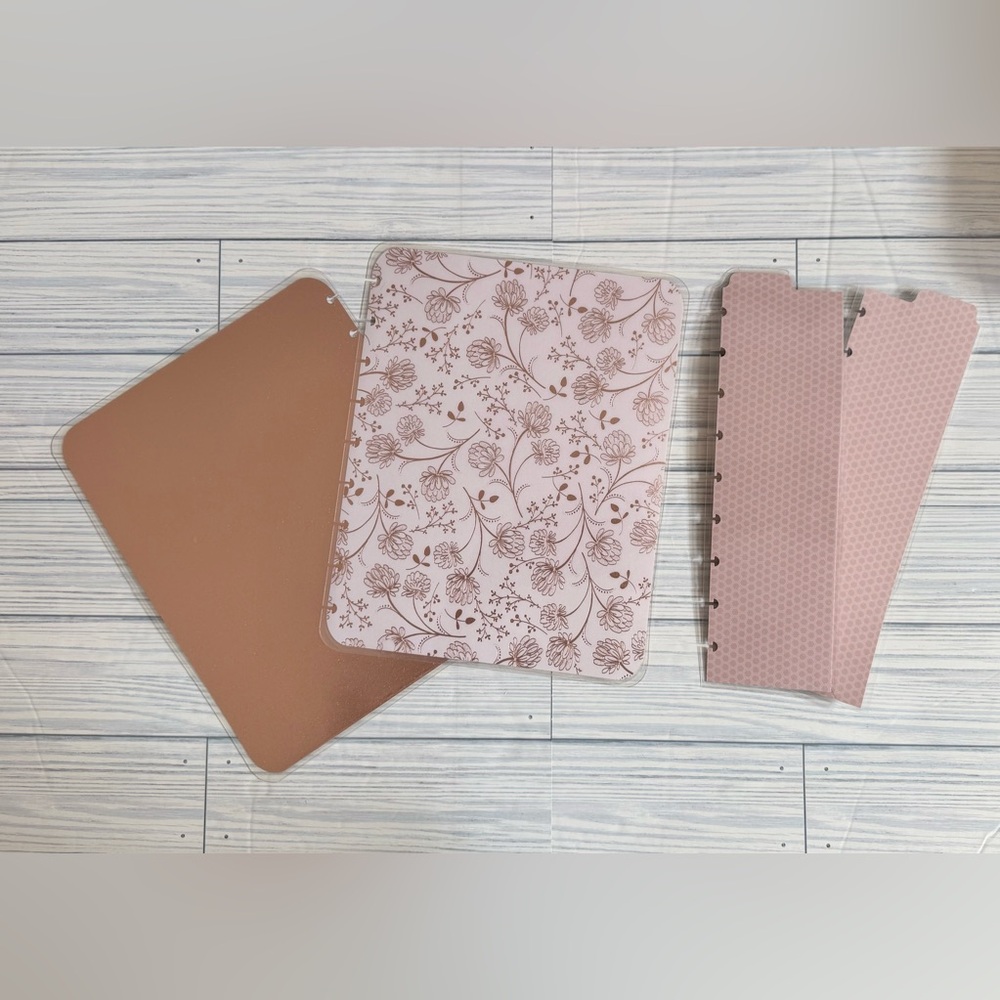 Planner classic size cover set tabs dividers floral rose gold